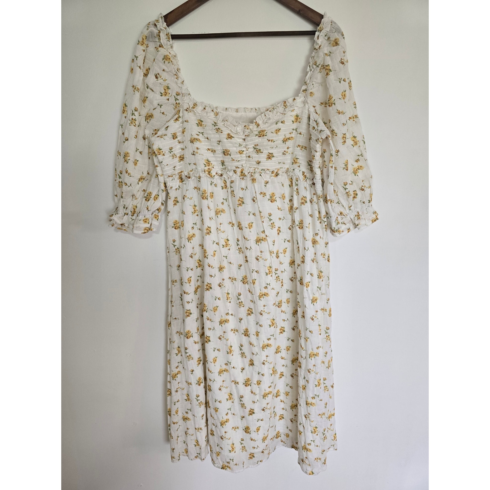 Auguste Isla Priya Floral Midi Dress Puff Sleeve White Size: Xxl Nwt — image 2 of 6